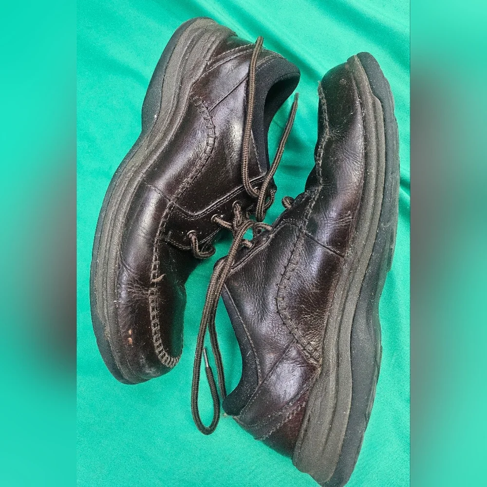Clarks Travel Trek‎ Oxfords Brown Lace Up Leather Mens Size 11.5 Wide 16066038